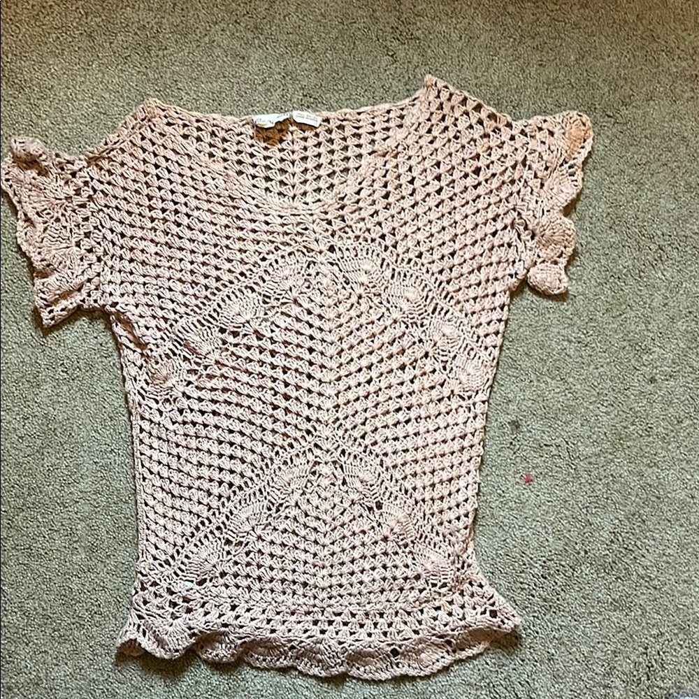 Crochet Lace Top in beige